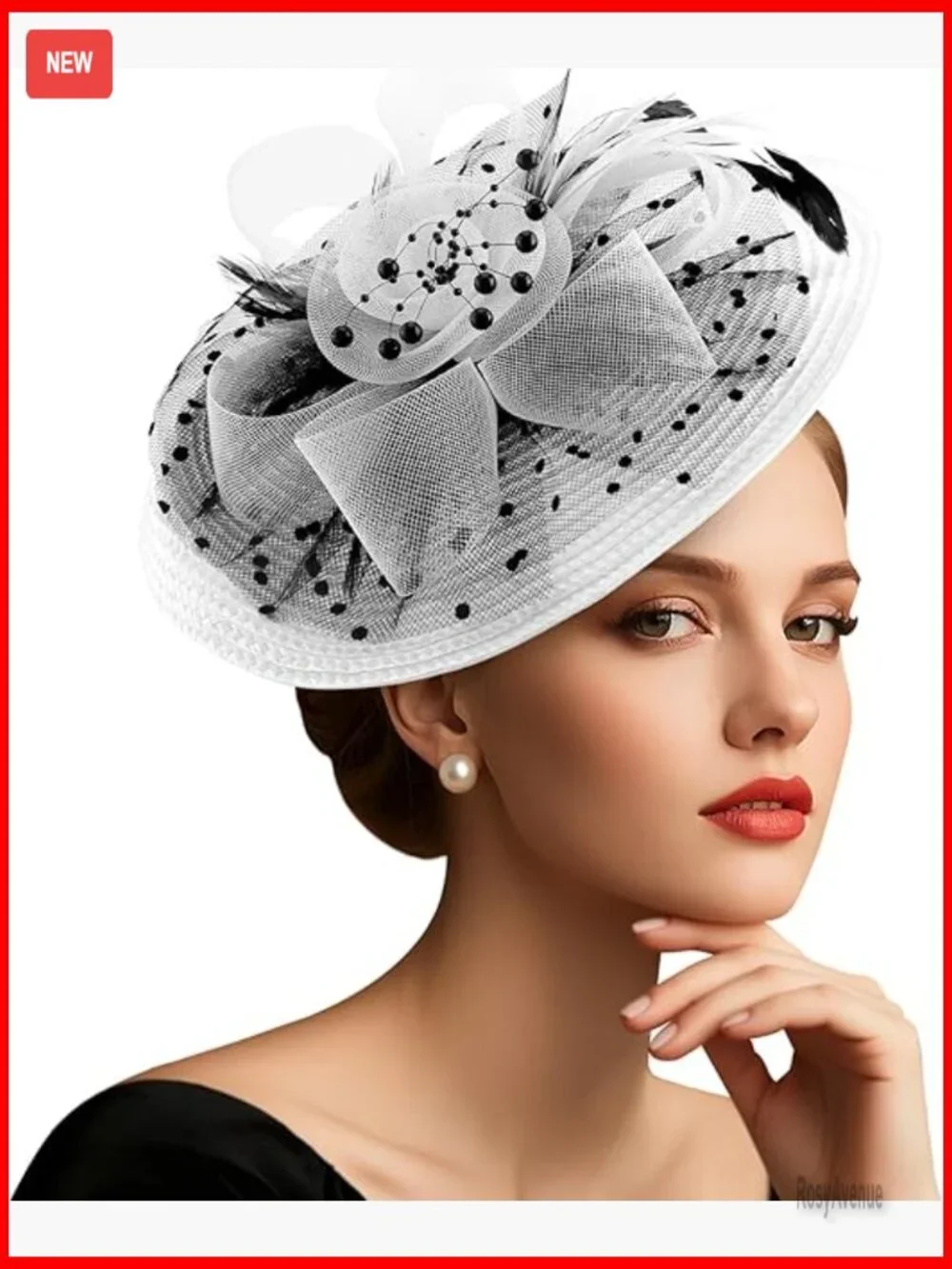 Vintage Fascinator Hat with Headband and Clip for Weddings and Tea Parties